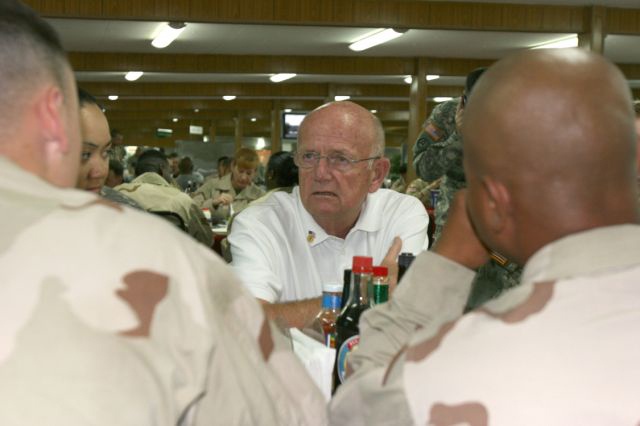 Former CoS motivates troops in Kuwait