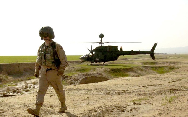 An OH-58 Kiowa Helicopter Pilot