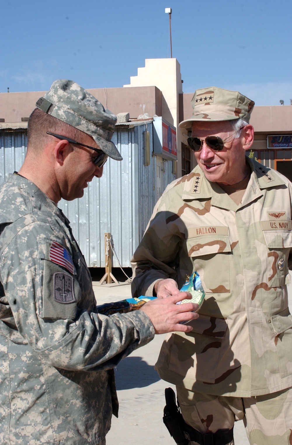 Admiral Fallon visits LSA Diamondback