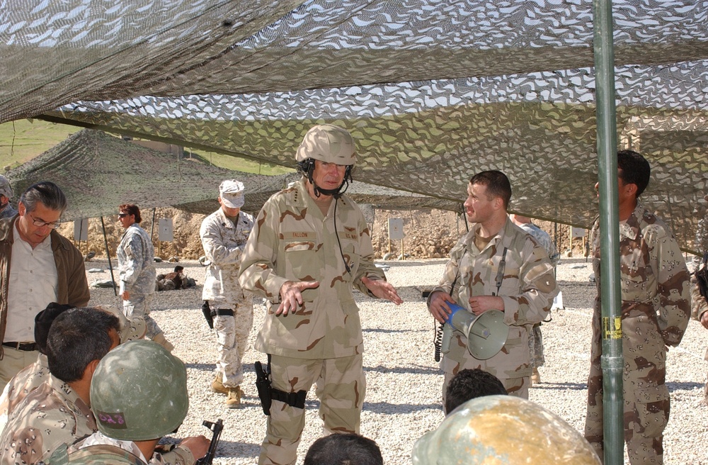 Admiral Fallon visits FOB Marez