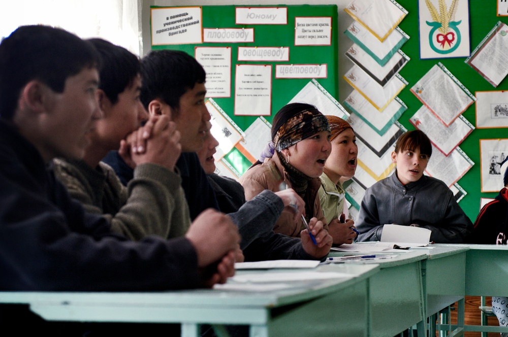 Deployed Airmen teach English to Kyrgyzstan kids