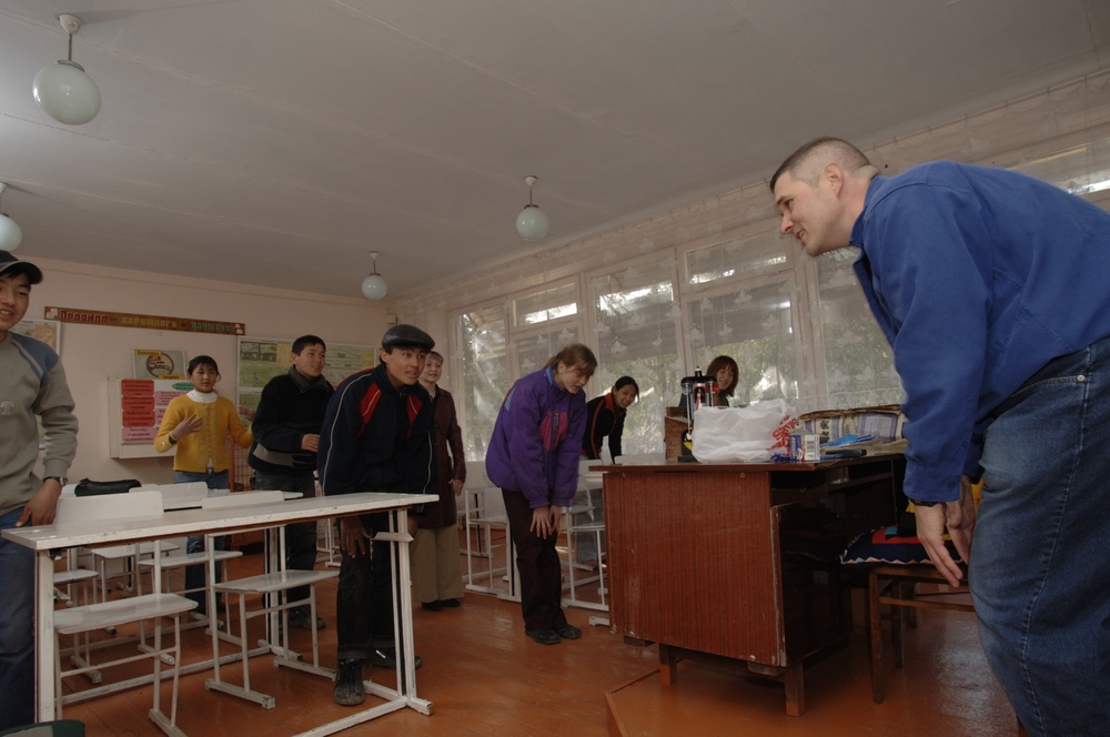 Deployed Airmen Teach English to Kyrgyzstan Kids