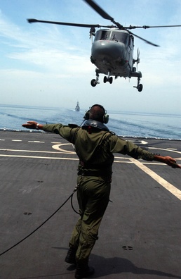 Heo landing on HNLMS Amsterdam (A-836)
