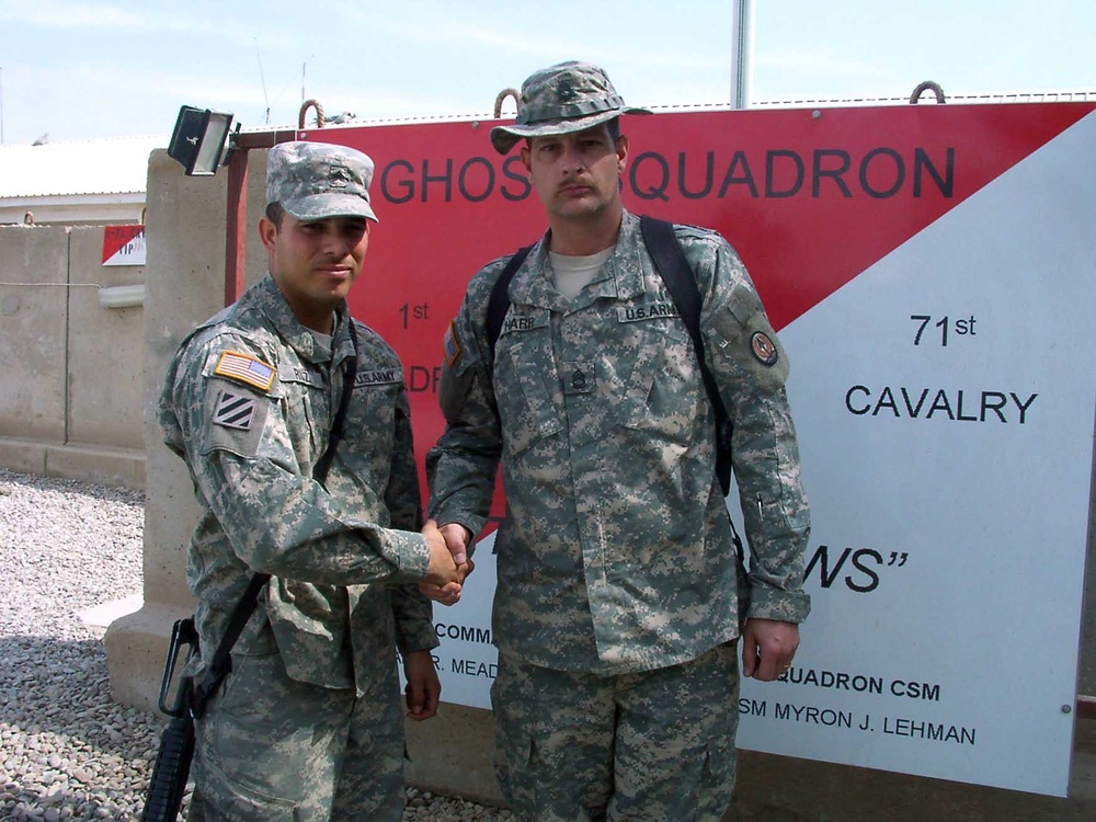 Soldier Pins Father