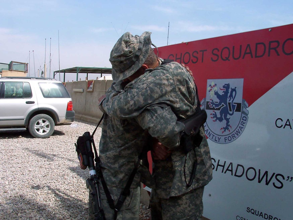 Soldier Pins Father