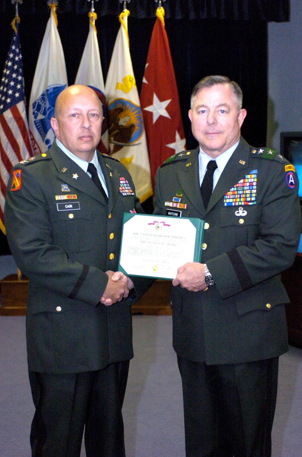 Col. Cain receives the Legion of Merit