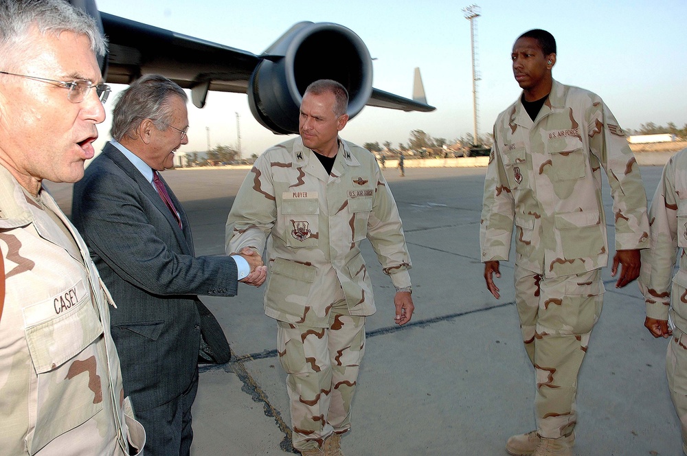 Secretary Rumsfield visits Iraq
