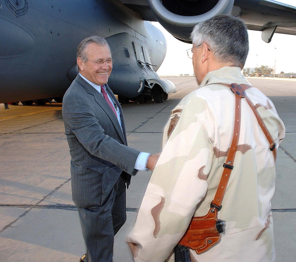 Secretary Rumsfield visits Iraq