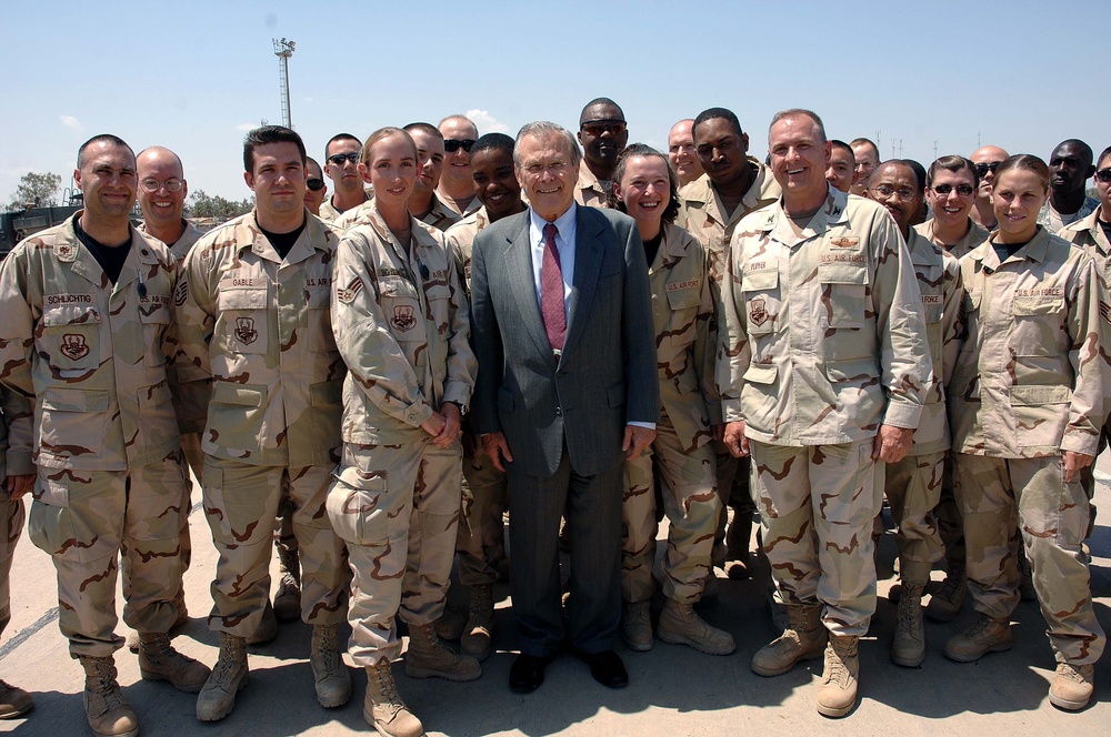 Secretary Rumsfield visits Iraq