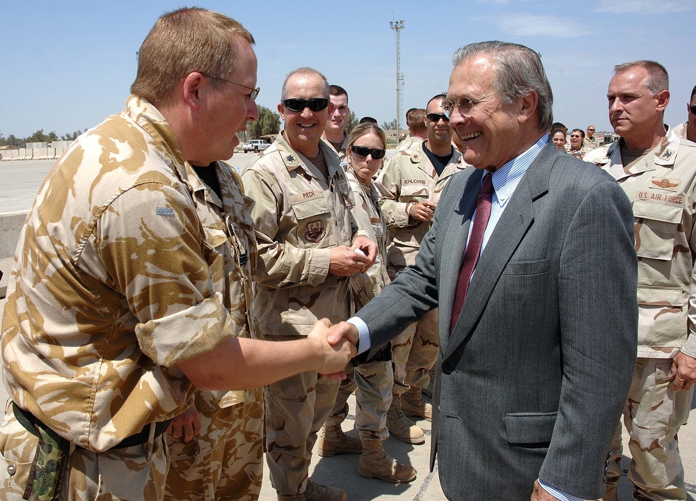Secretary Rumsfield visits Iraq