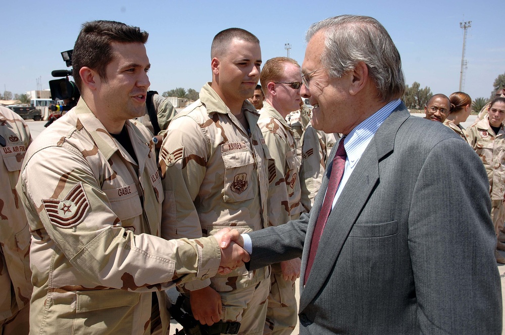 Secretary Rumsfield visits Iraq