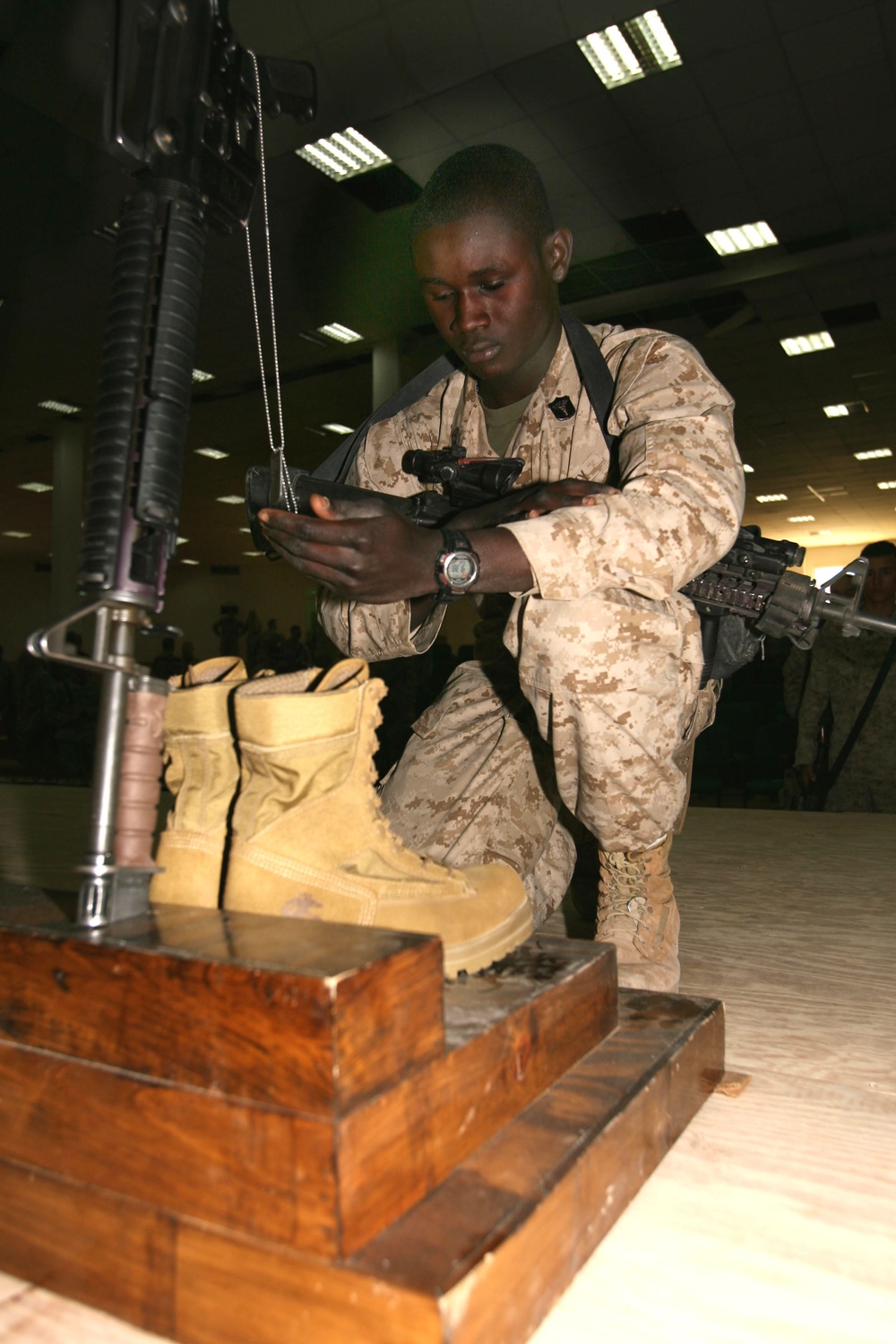 battalion pauses to honor Marines