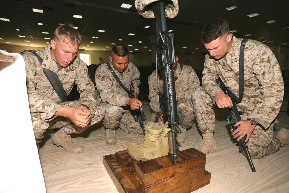 battalion pauses to honor Marines