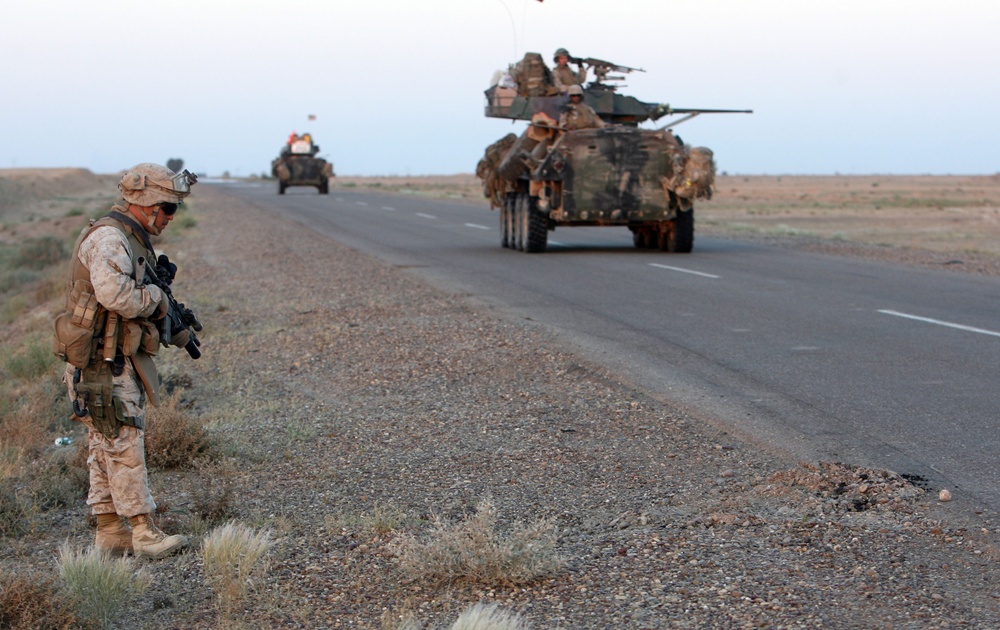 Marines keep the roads clear