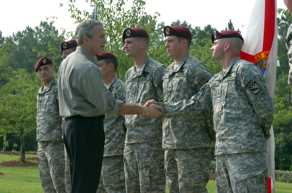 President Bush visits Fort Bragg for Fouth of July