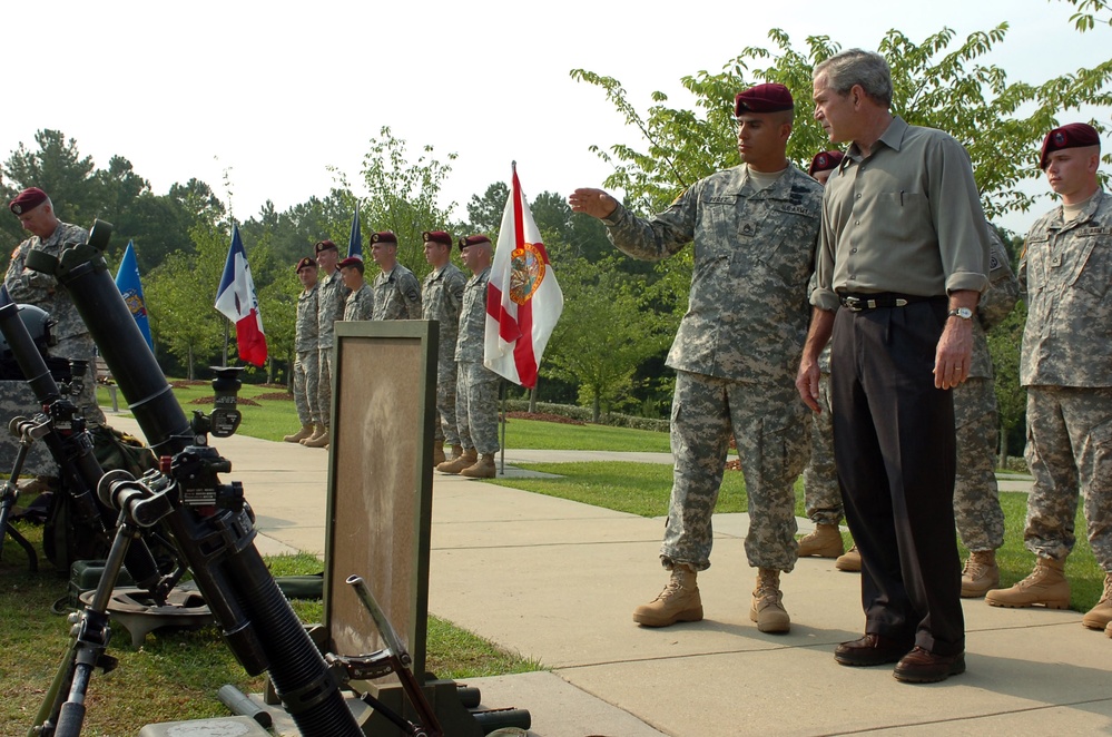 President Bush visits Fort Bragg for Fouth of July