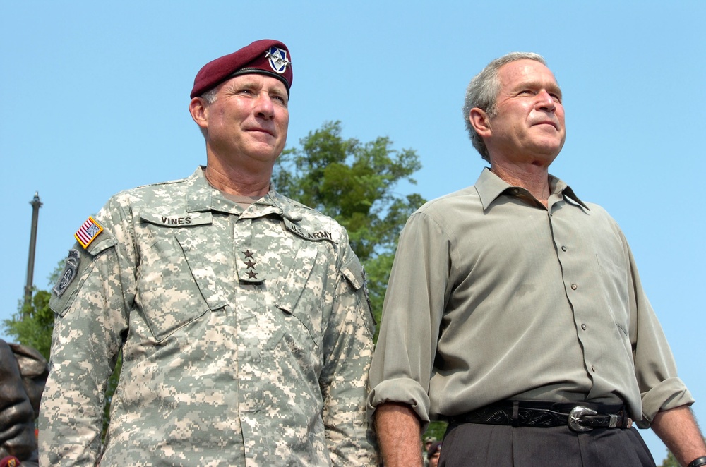President Bush visits Fort Bragg for Fouth of July