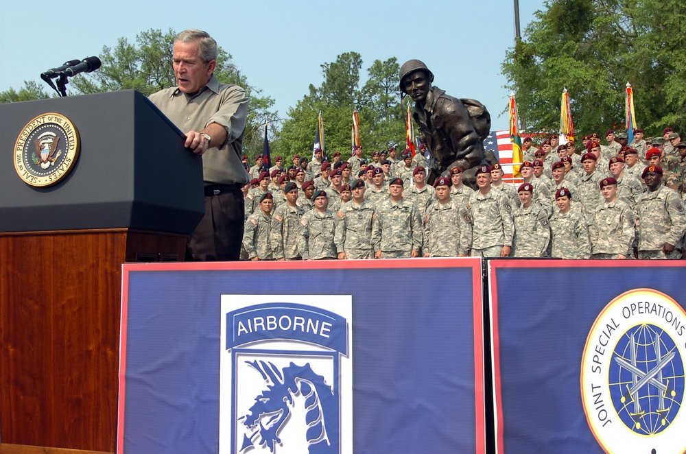 President Bush visits Fort Bragg for Fouth of July