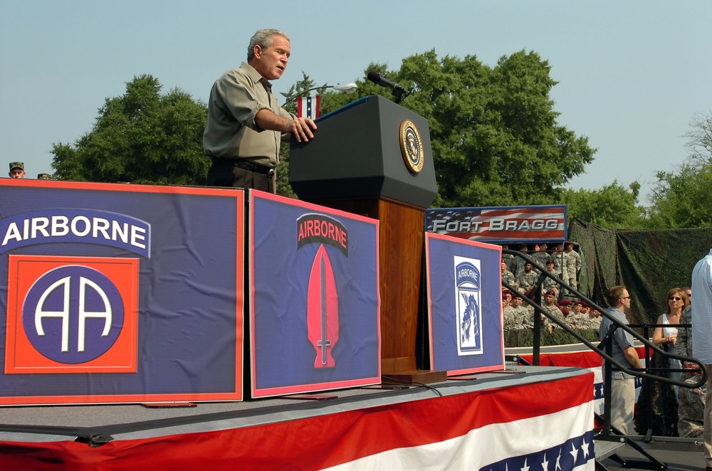 President Bush visits Fort Bragg for Fouth of July