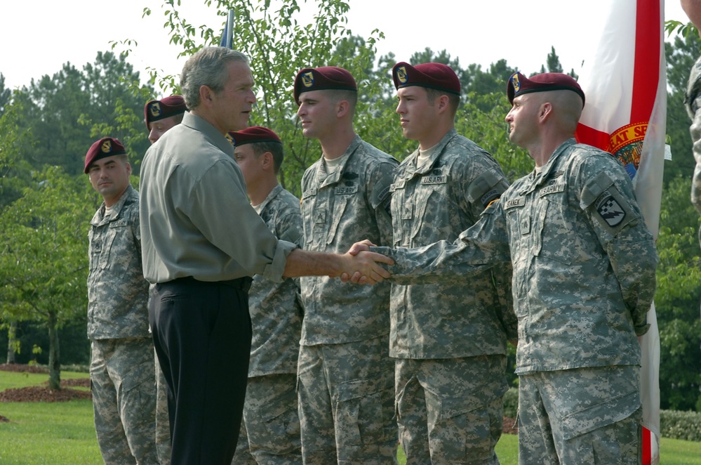 President Bush Visits Fort Bragg for Independence Day