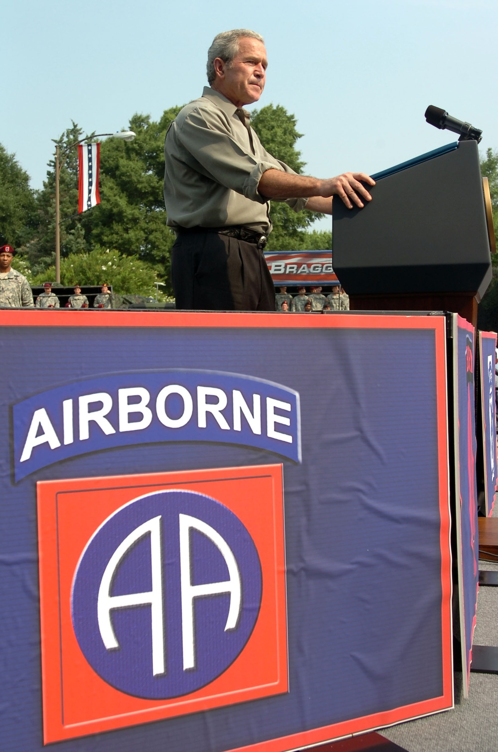 President Bush Visits Fort Bragg for Independence Day