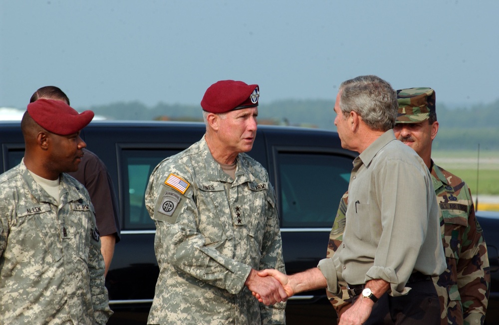 President Bush Visits Fort Bragg for Independence Day