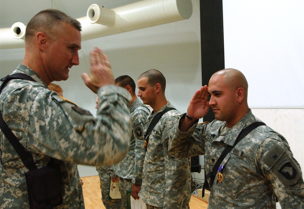 Engineer Battalion honors six Soldiers with the Purple Heart