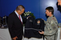 Rumsfeld Visits Anaconda Troops During Mideast Trip