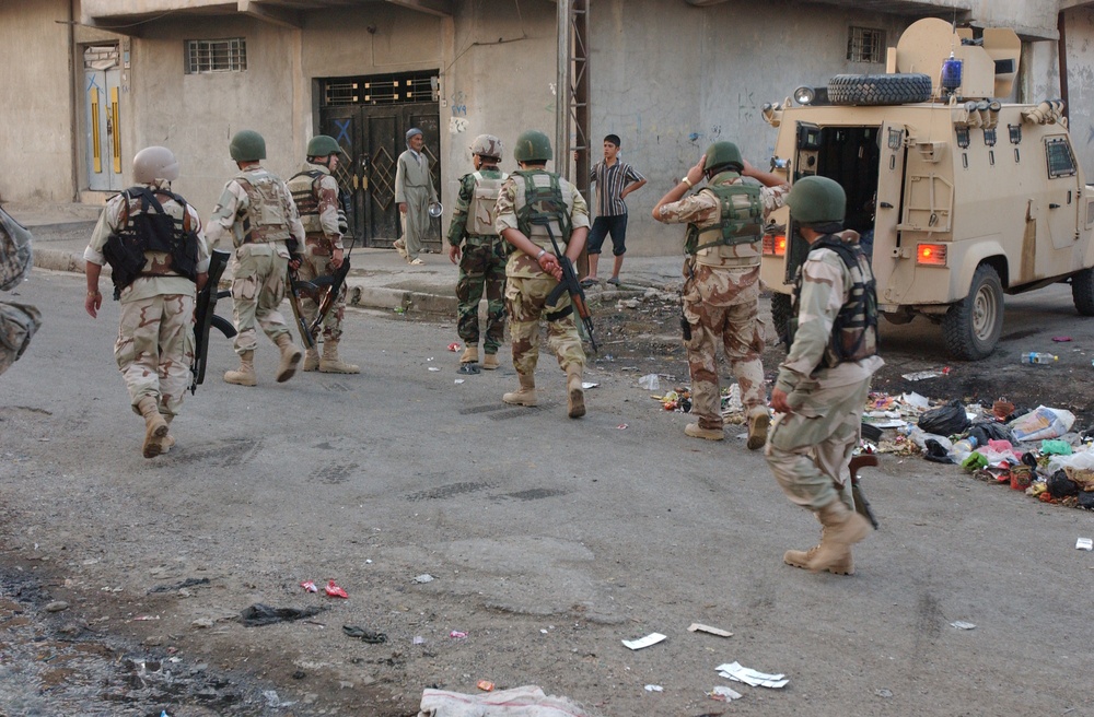 Soldiers patrol to ensure citizens are protected