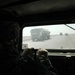 a view from the Humvee driver's seat