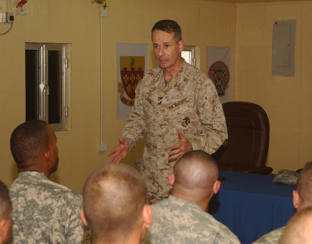 Gen. Pace visits Camp Liberty, assures troops they have support