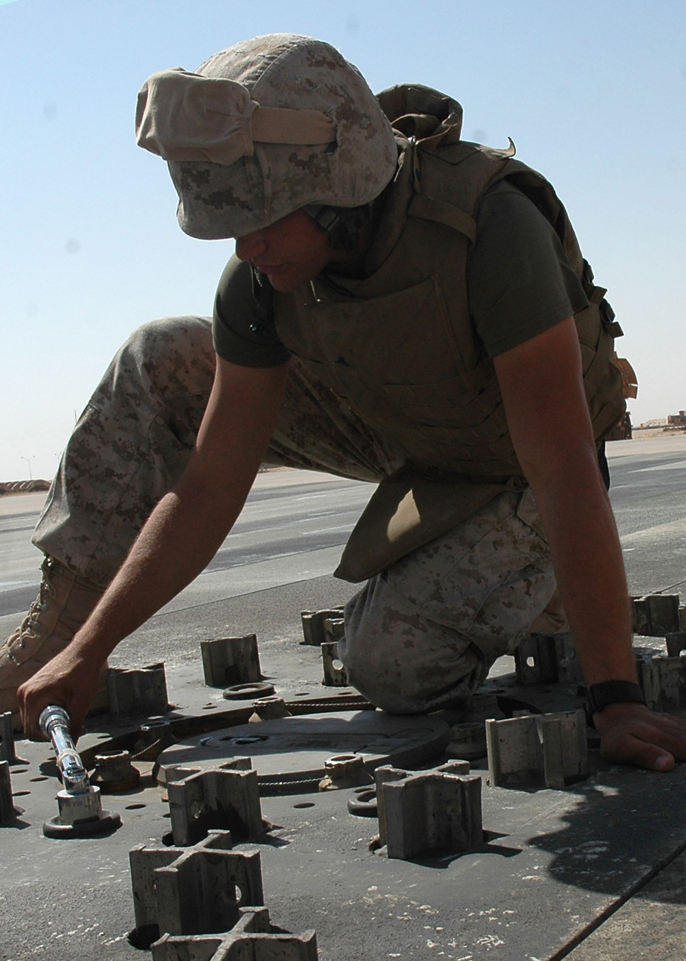 EAF Marines Ensure Pilots Safety on Runways at Al Asad