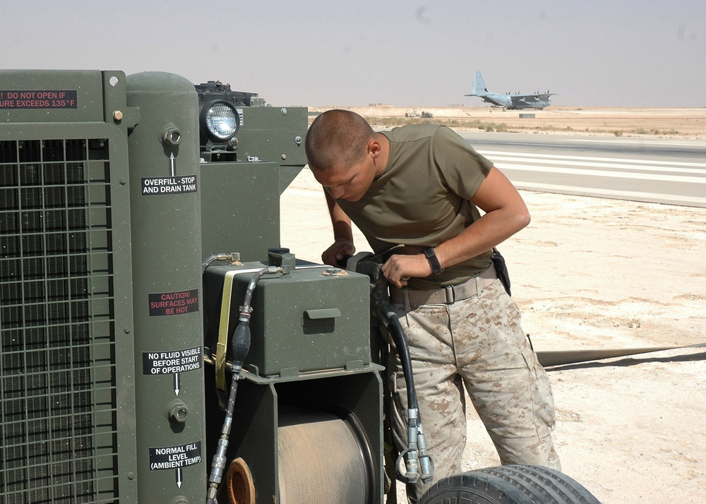 EAF Marines Ensure Pilots Safety on Runways at Al Asad