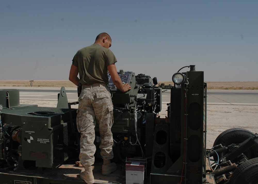 EAF Marines Ensure Pilots Safety on Runways at Al Asad