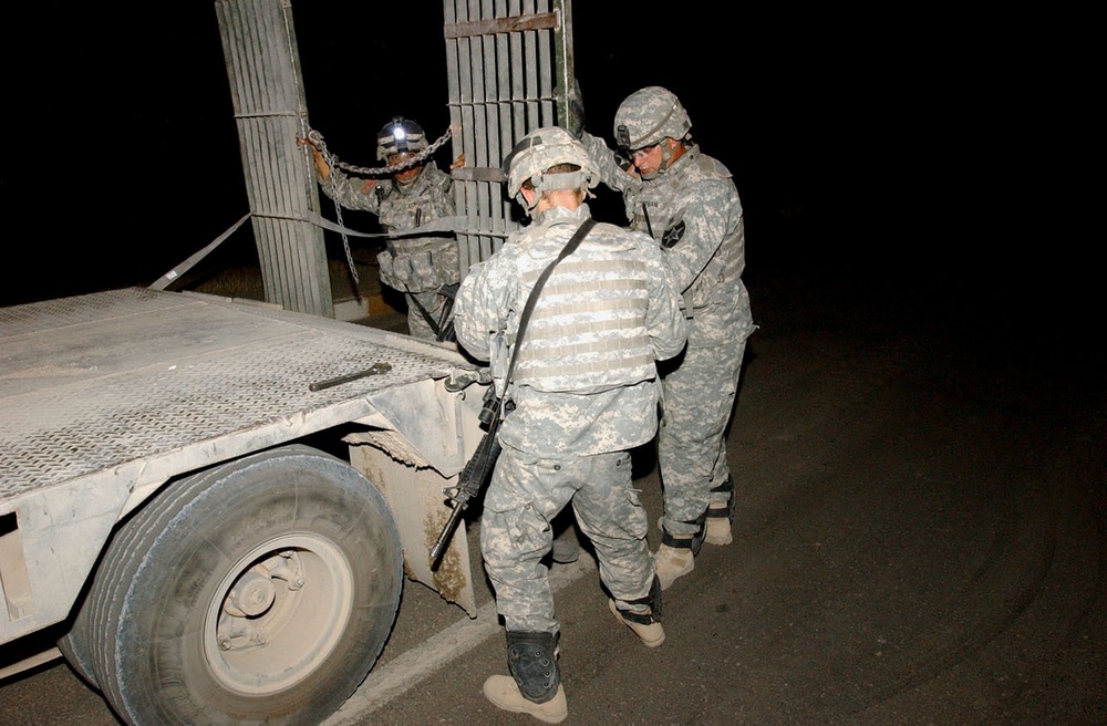 Barriers moved from FOB Courage