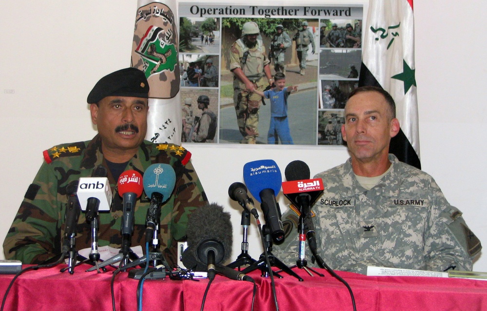 Iraqi, Coalition leaders hold press conference on progress of Operation Tog