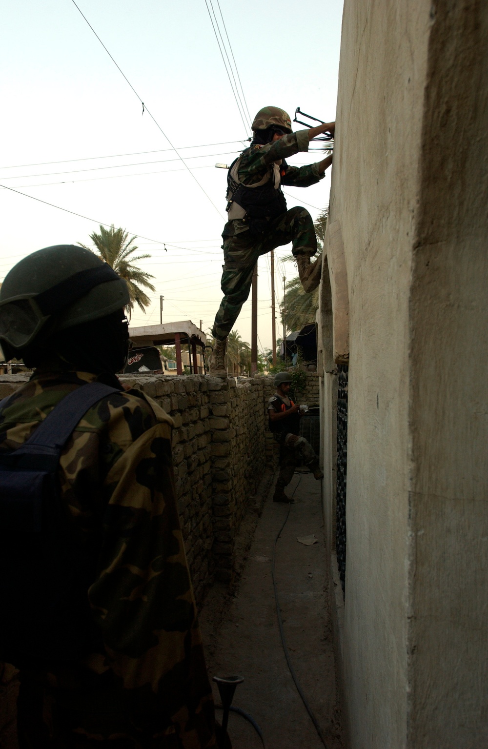 National Policeman Climbs Building