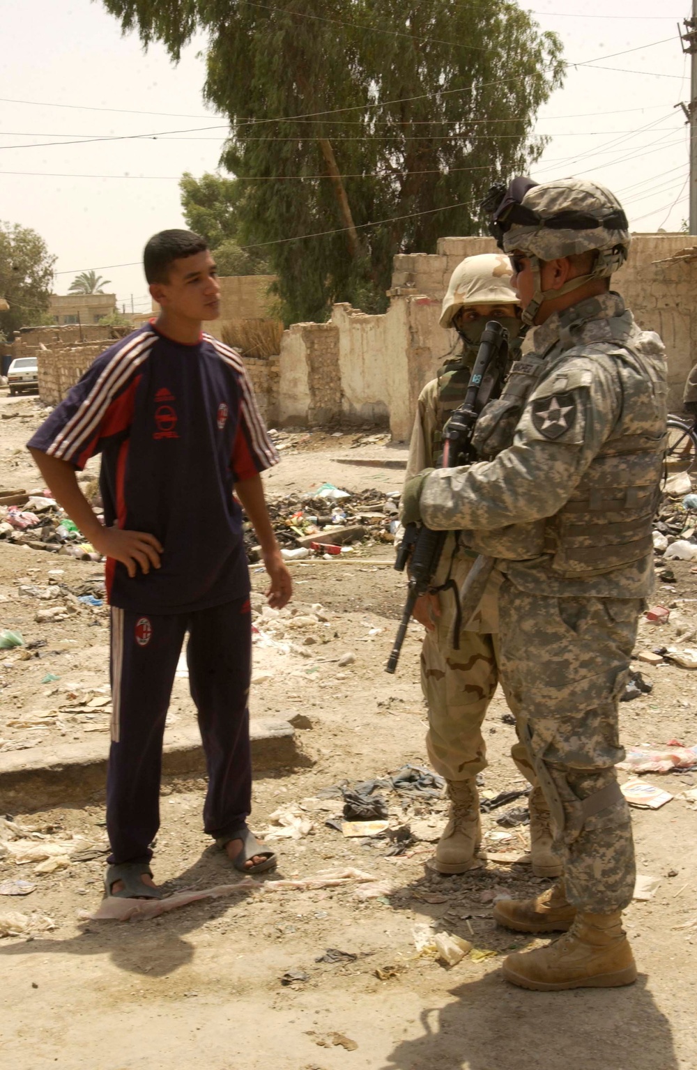 US Troop Speaks With Local National