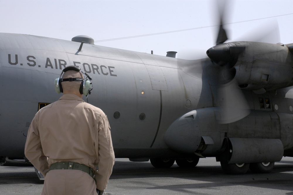 The 386th AEW provides airlift support