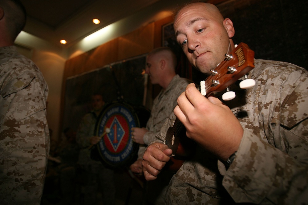 Marine bandsmen strike a chord with donated ukuleles