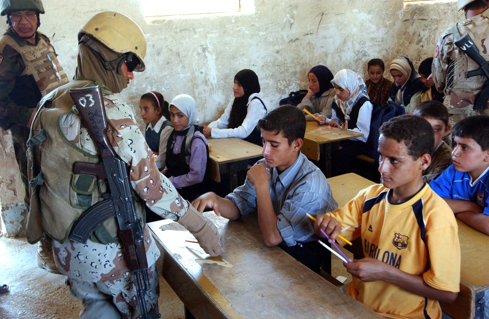 Soldiers Deliver Supplies to Schoolchildren