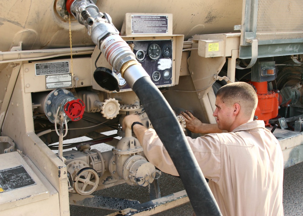 Gas station on wheels keeps flight line operations going at Al Asad