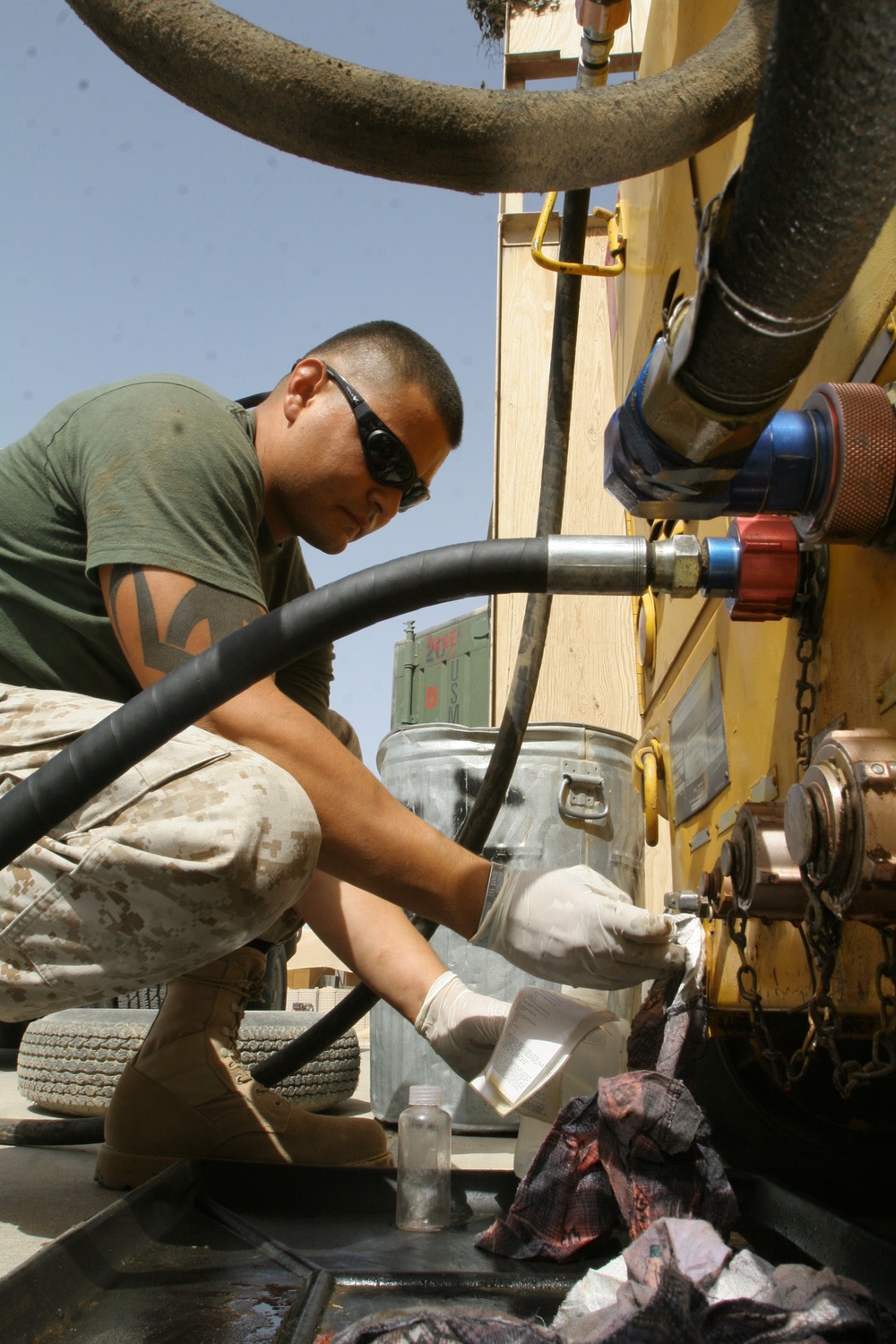 Marines tag team ground support equipment