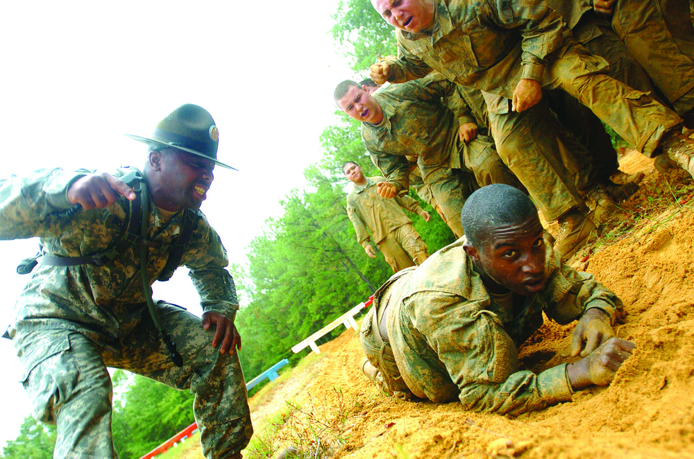 Soldiers Overcome Obsticle Course at Basic Training