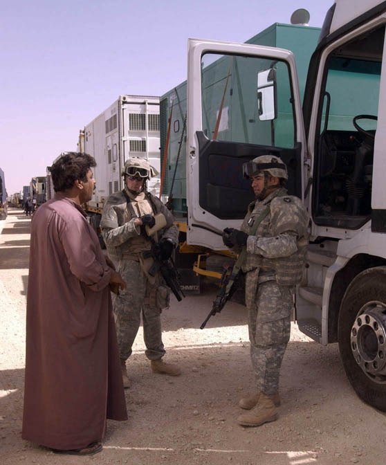 Traveling Soldiers Watch Over Convoys