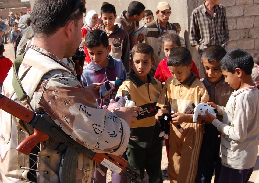Coalition and Iraqi Forces Donate Beanie Babies to Children in Tuz, Iraq