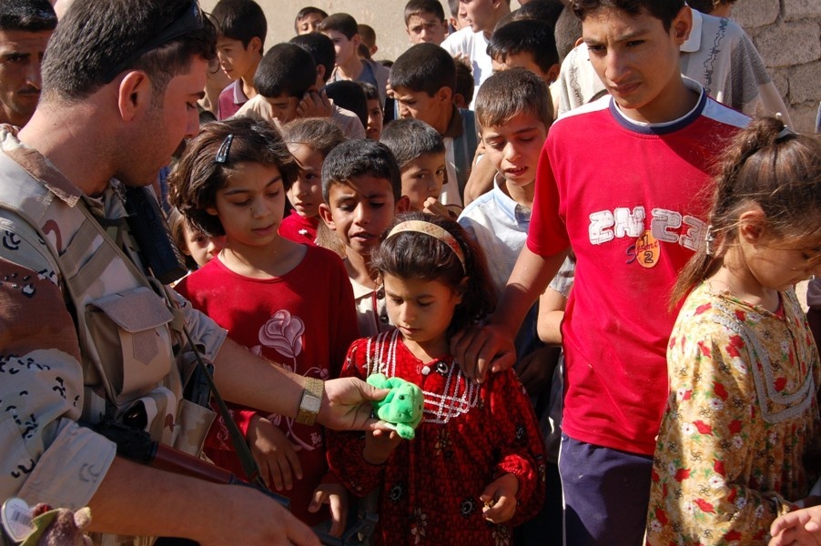 Coalition and Iraqi Forces Donate Beanie Babies to Children in Tuz, Iraq