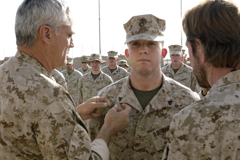 Marine Leader Visits Many, Recognizes a Few