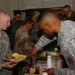 Soldiers share thanksgiving meal together