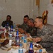 Soldiers share thanksgiving meal together